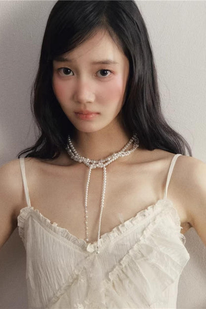 White Pearl Multi-Layer Necklace