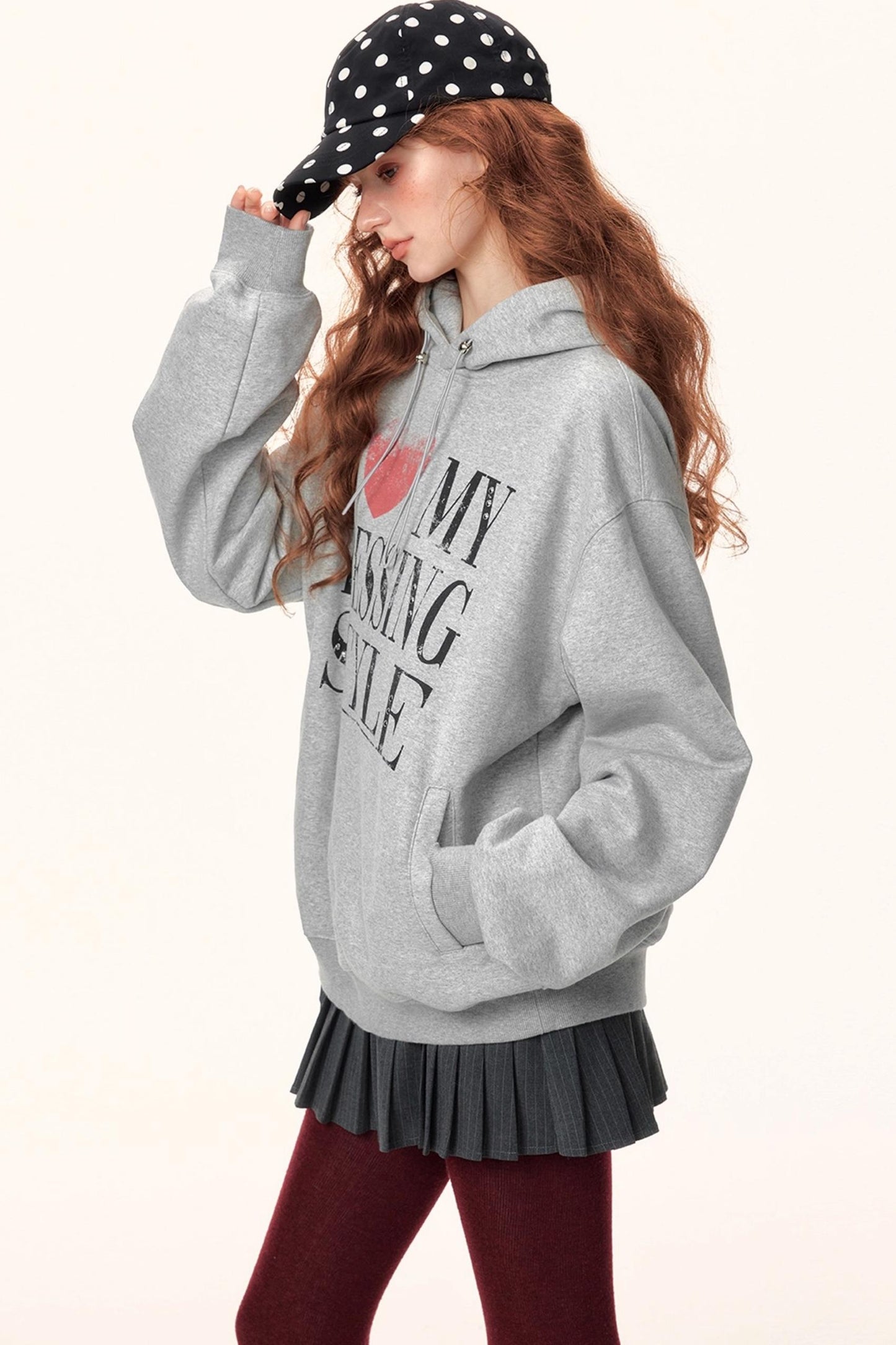 Diamond-Embellished Hooded Sweater