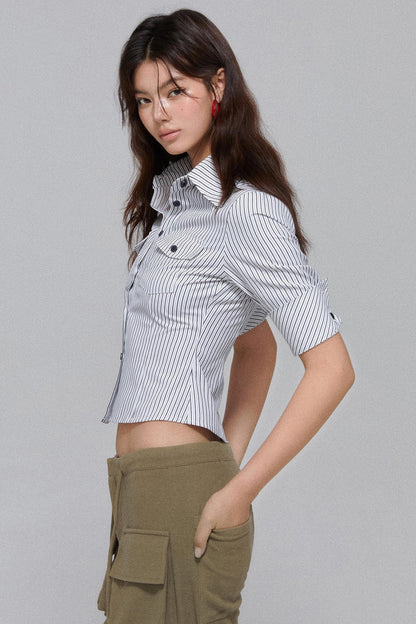 Retro Stripe Pocket Shirt