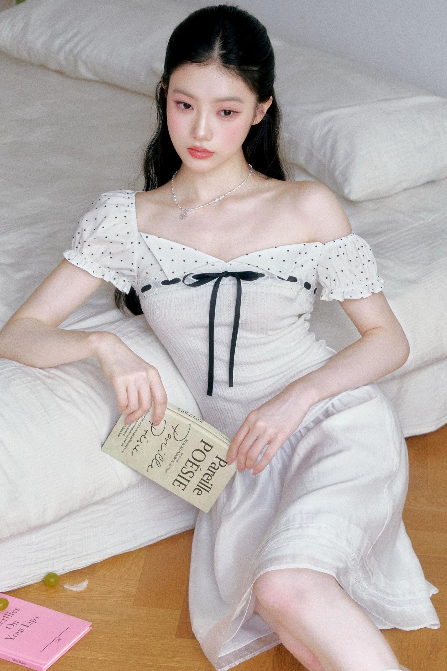 Vintage-Blusen-Set mit asymmetrischem eckigem Ausschnitt