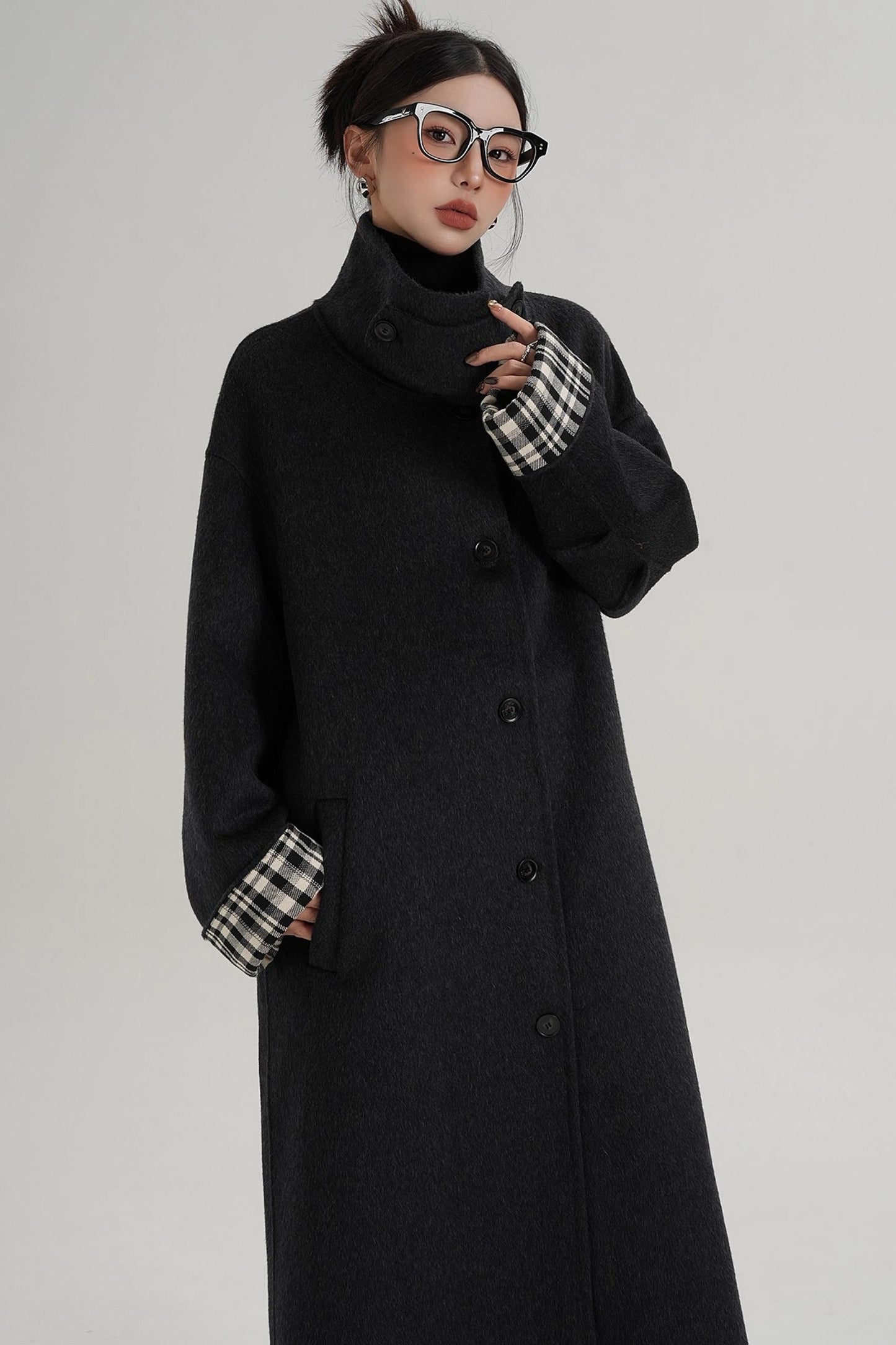 Plaid Wool Coat