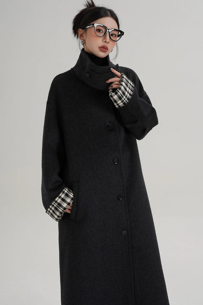 Plaid Wool Coat