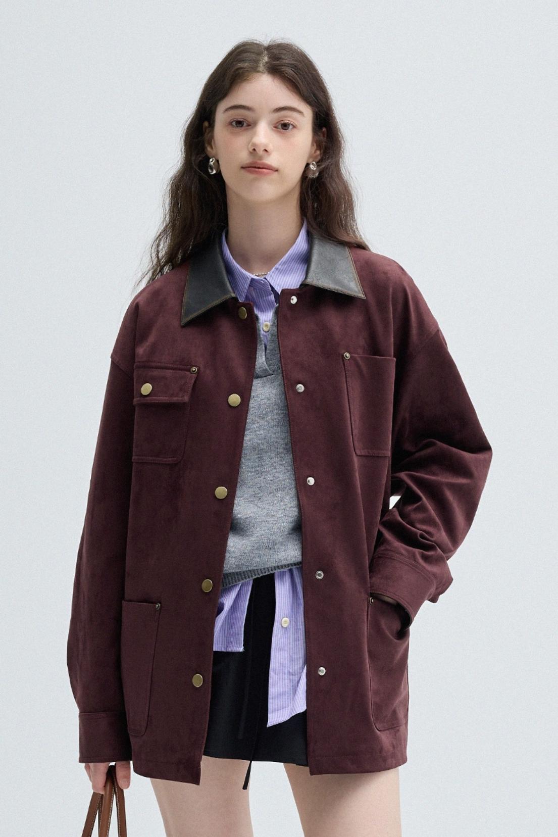 Distressed Vintage Panelled Midi Jacket