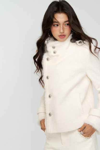 Exquisite Woolen Cropped Jacket Set-Up
