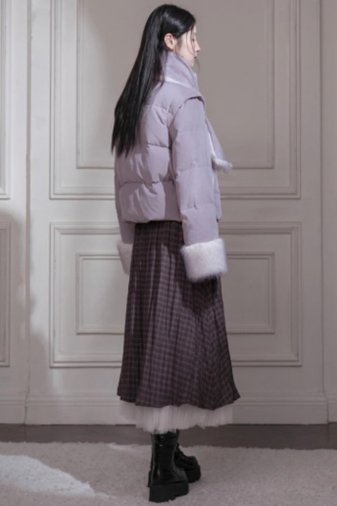 Romantic Plaid Umbrella Skirt