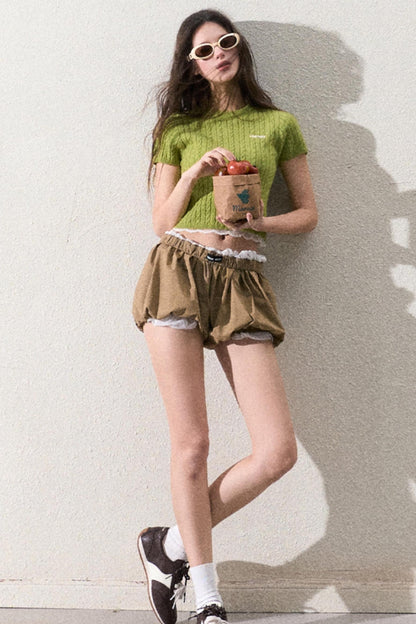 Elegant Fitted Short-Sleeve Top