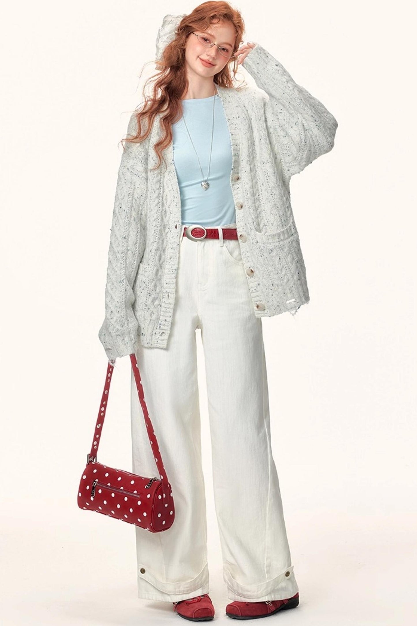 Atmospheric Irregular V-Neck Cardigan