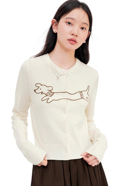 Embroidered Knitted Casual Top