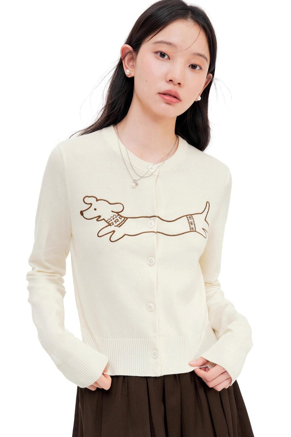 Embroidered Knitted Casual Top