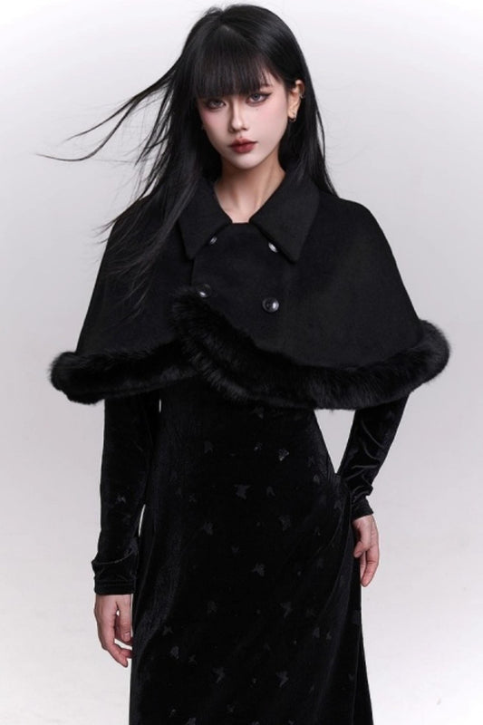 Ghostly Woolen Cape Coat