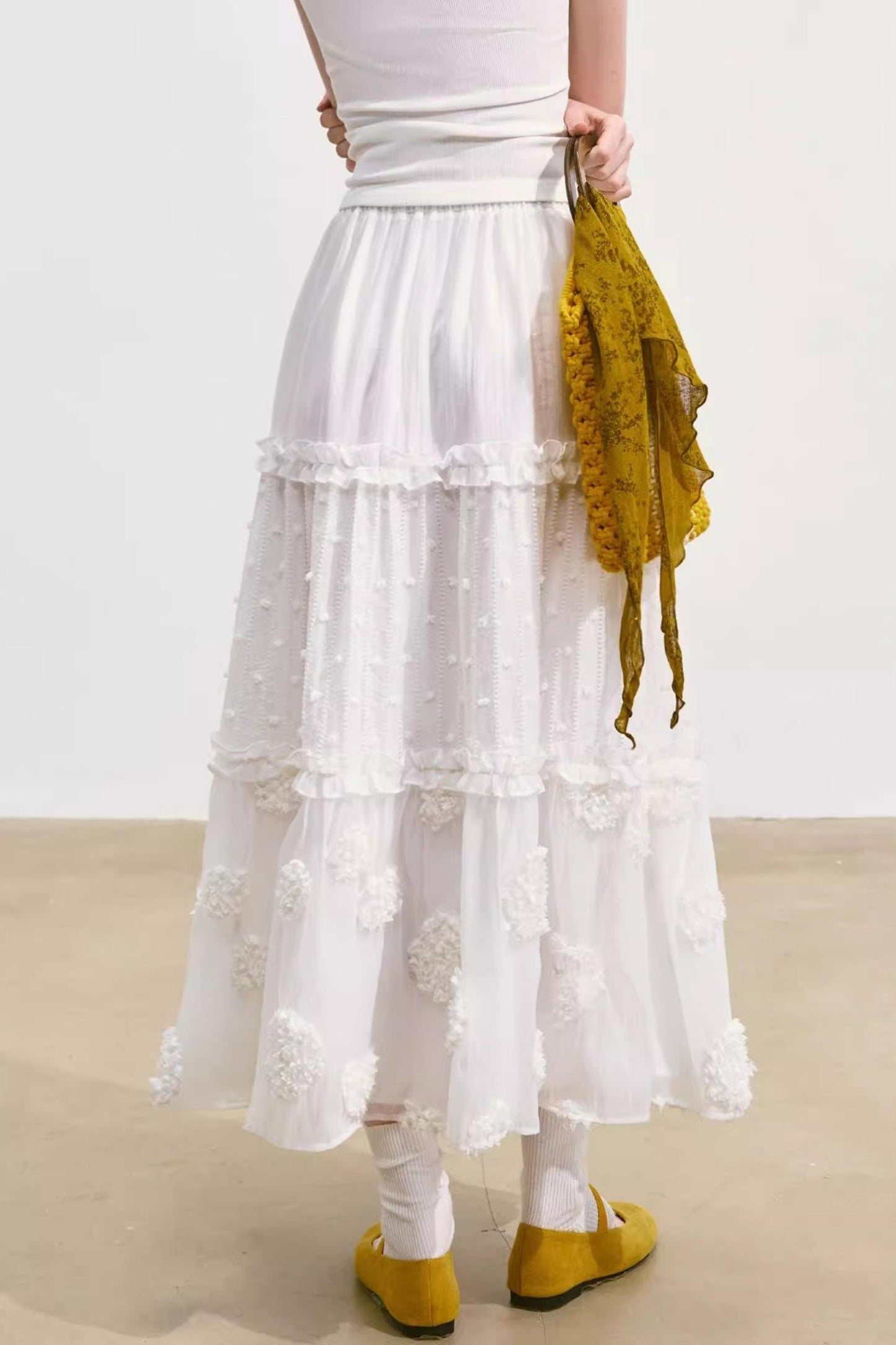 White Layered Halter Skirt