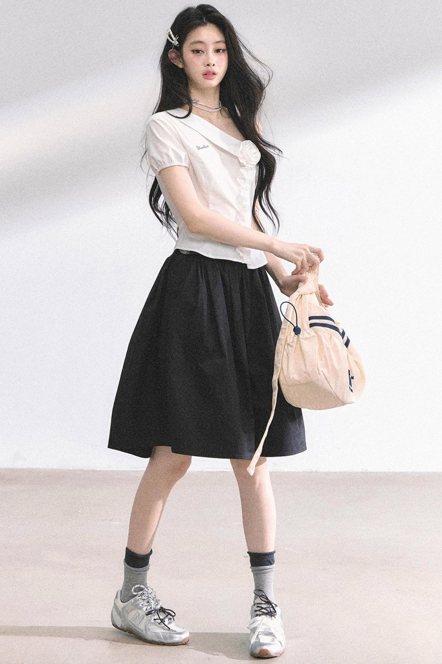 White Gardenia Lace Off-the-Shoulder Shirt