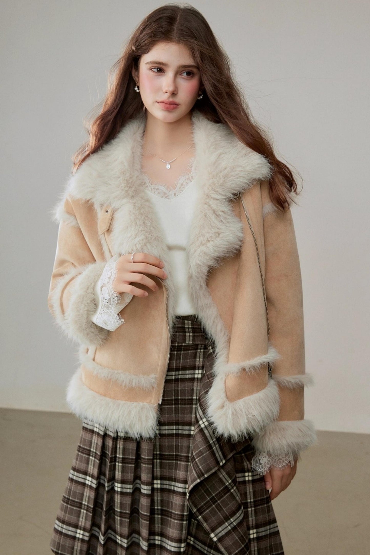 Ruffled Design Retro Plaid Skirt