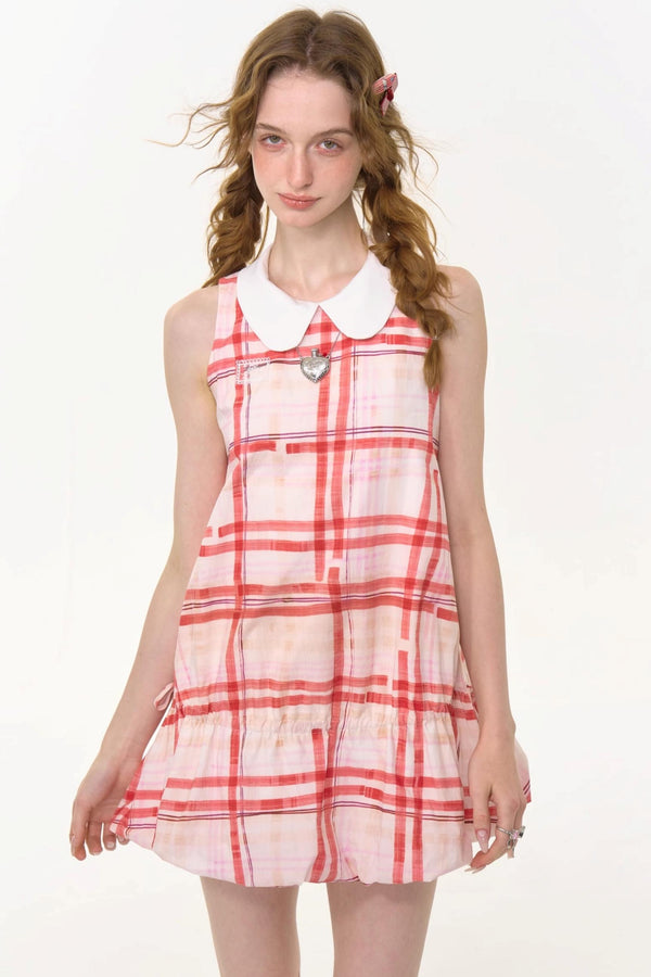Pink Plaid Doll Dress