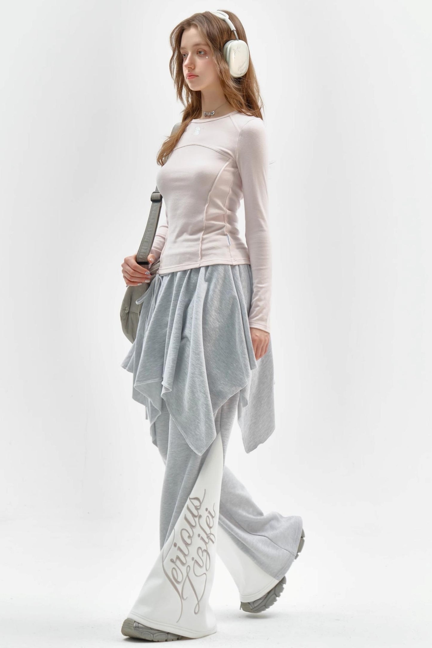 롱 슬리브 레트로 토끼 티셔츠 