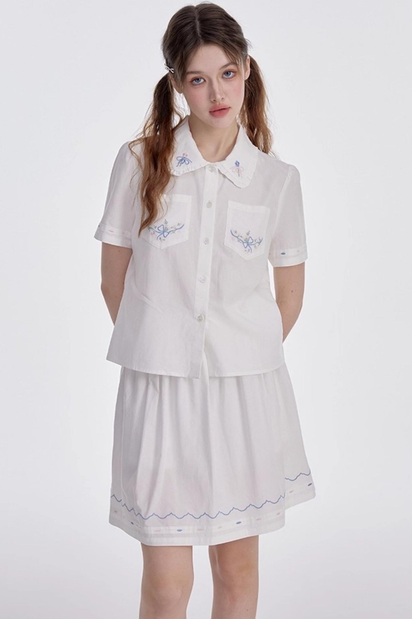 White Shirt Skirt Set-Up