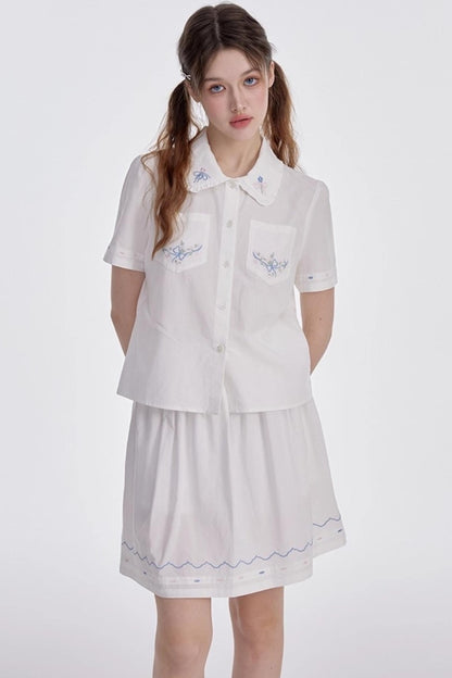 White Shirt Skirt Set-Up