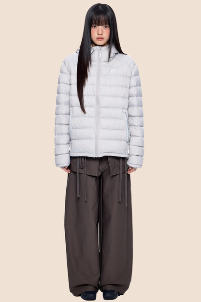 White Duck Down Hooded Jacket