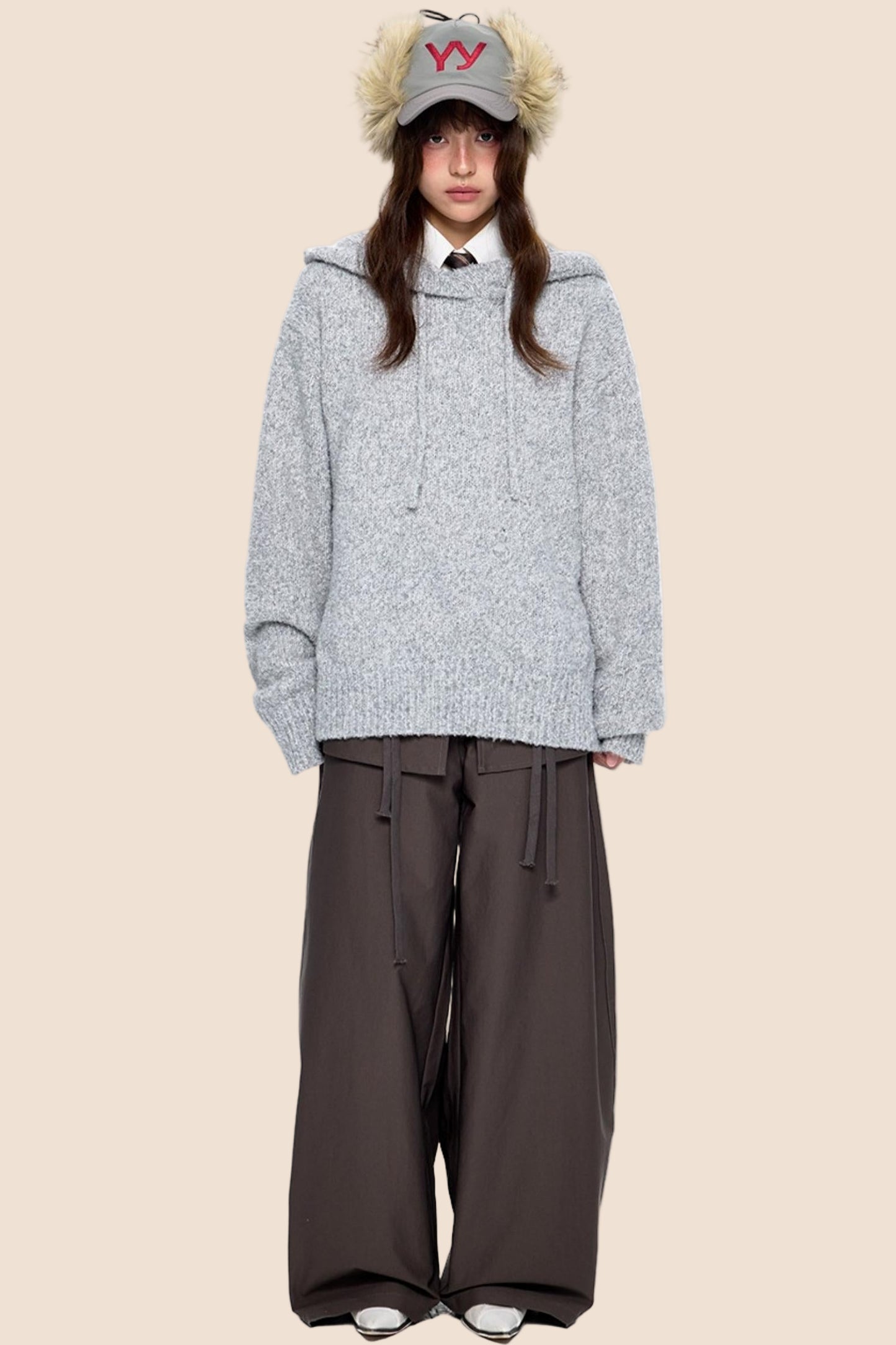 Hooded Knit Sweater Jacket