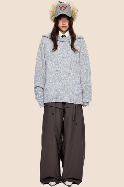 Hooded Knit Sweater Jacket