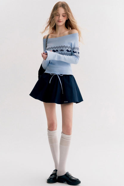 Drawstring Double Waist A-Line Puffy Skirt