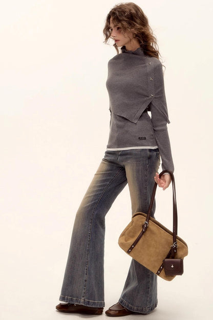 Color-Block Wool Top Set