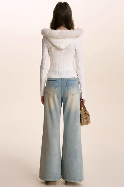 Plush Winter Fur Collar Sweater