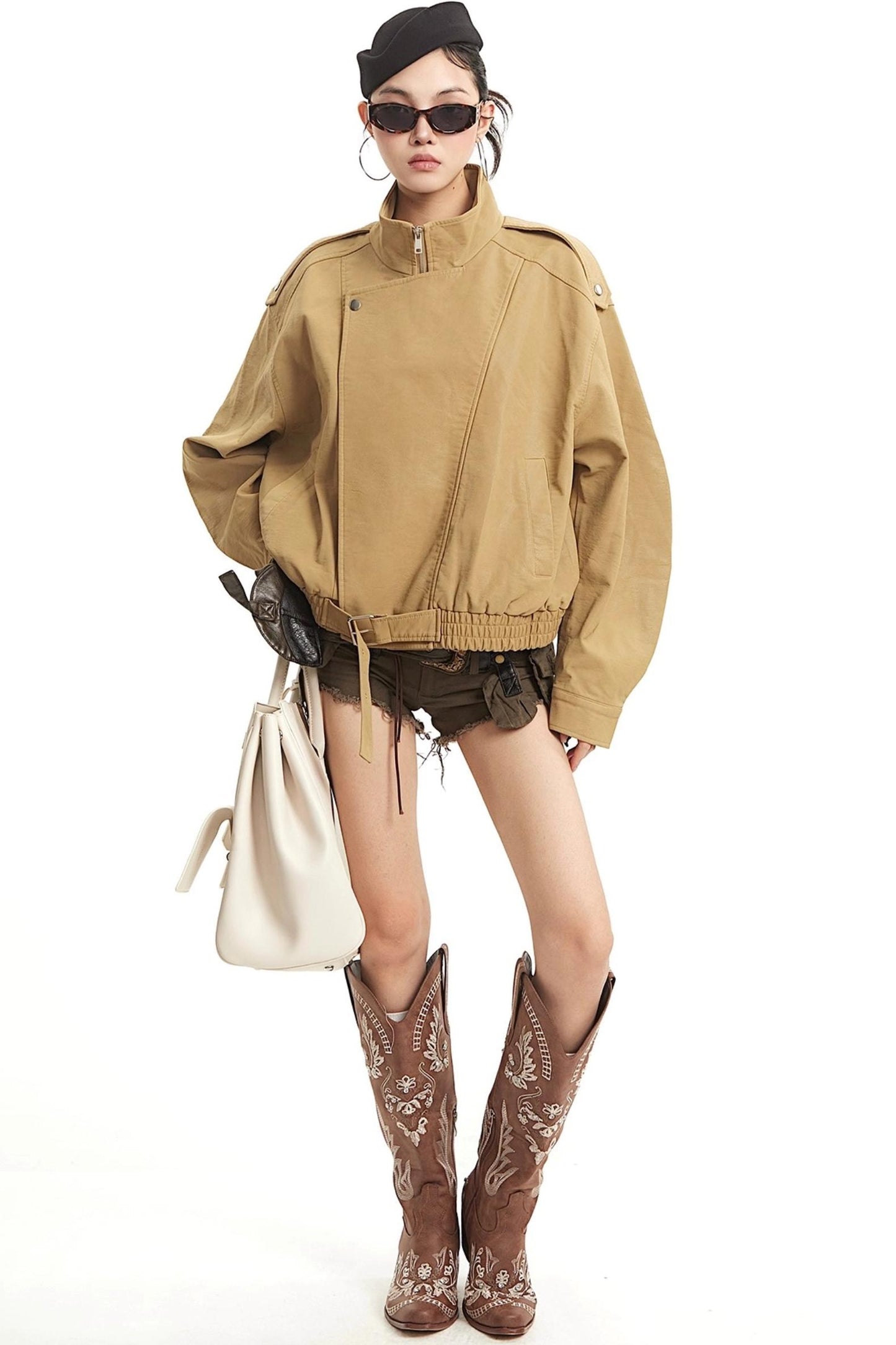 Retro Khaki Leather Jacket