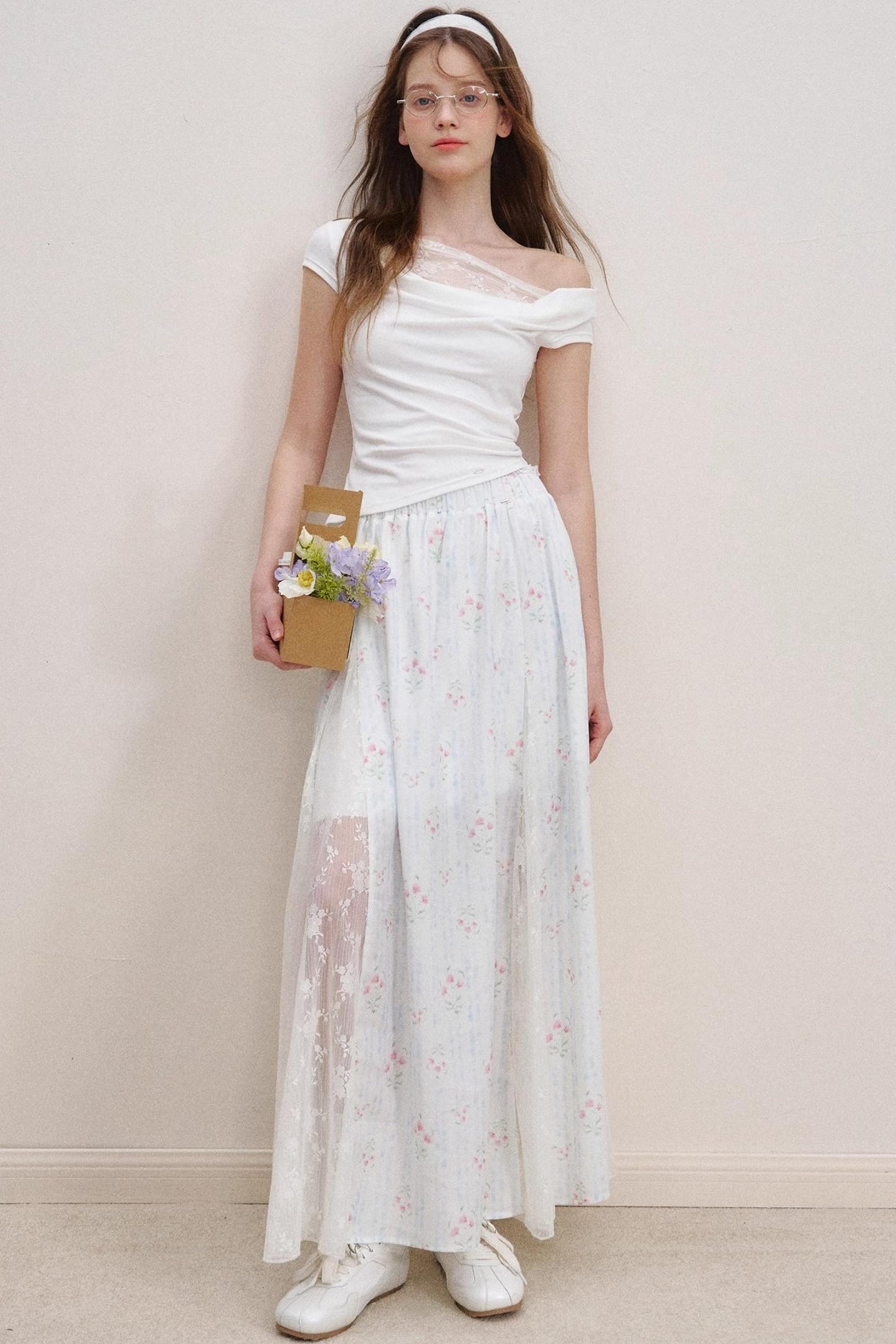 French Floral Lace Skirt