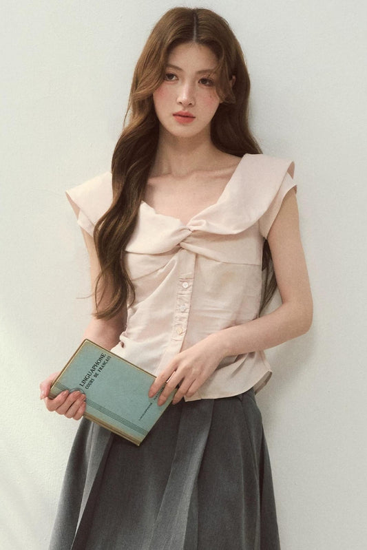 Mist Pink Lyocell Vintage Blouse