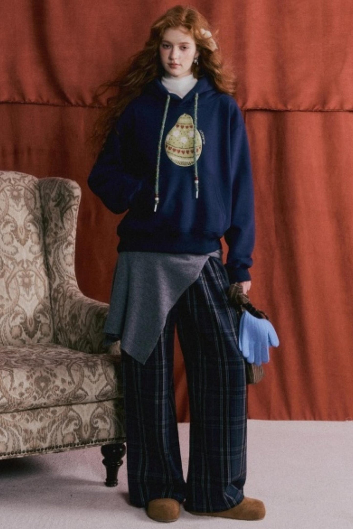 Solid Knit Lace-Up Shawl