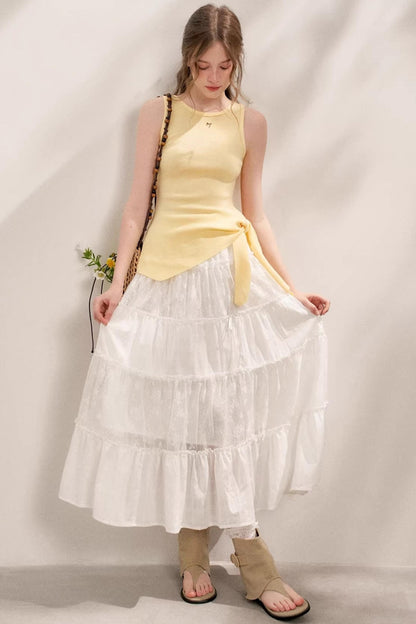 Pure White Lace Halter Skirt