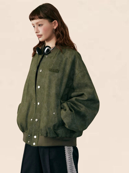 Regular Piece Lange Ärmel Grüne Jacke