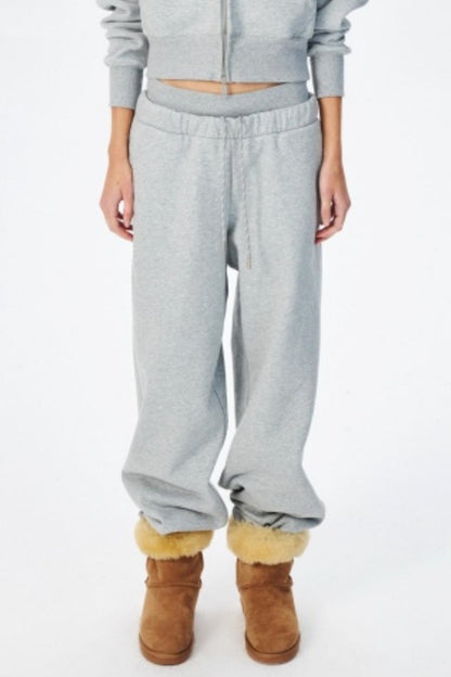 Fur Collar Hooded Sweatshirt Set-Up