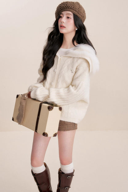 Winter Faux Patchwork Cardigan