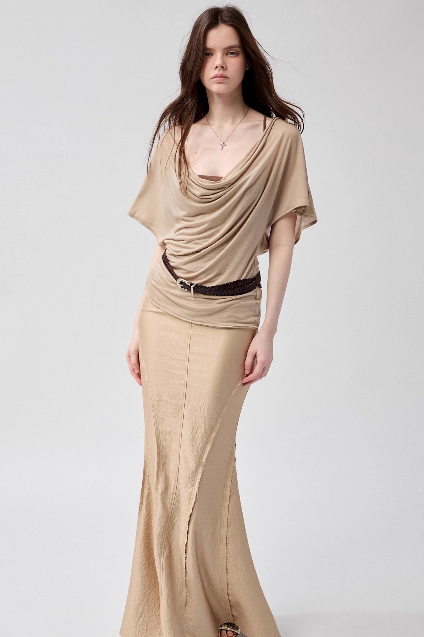 Waist Line Khaki Top