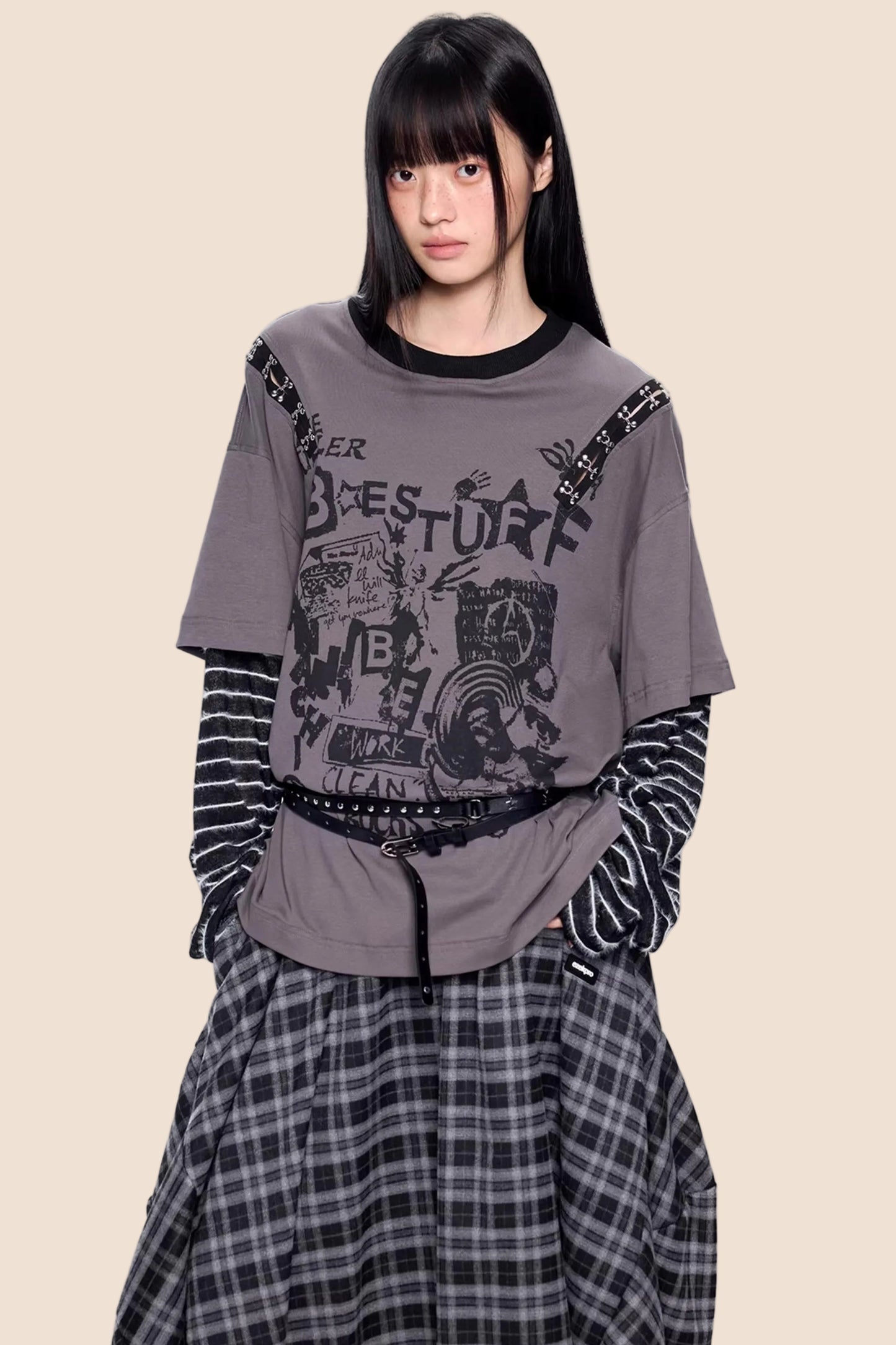 Rivet Patchwork Striped Top