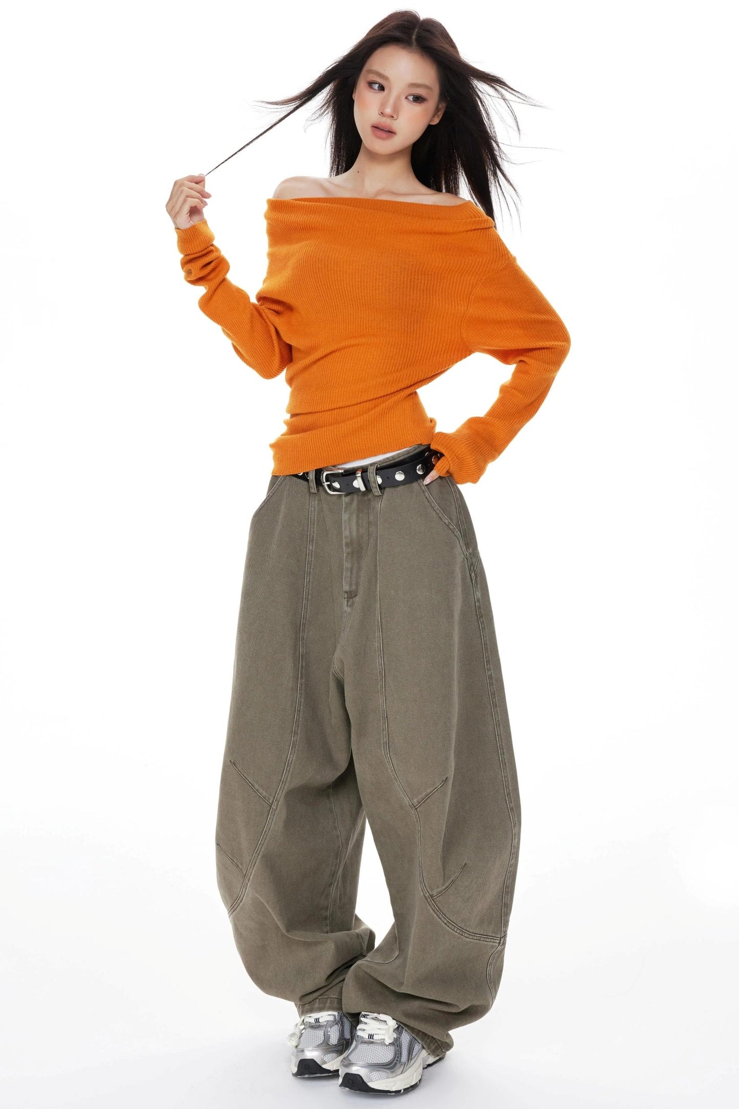 One-Shoulder Knit Sweater