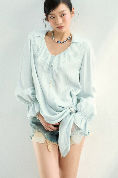 Distressed Rhinestone Denim Shorts