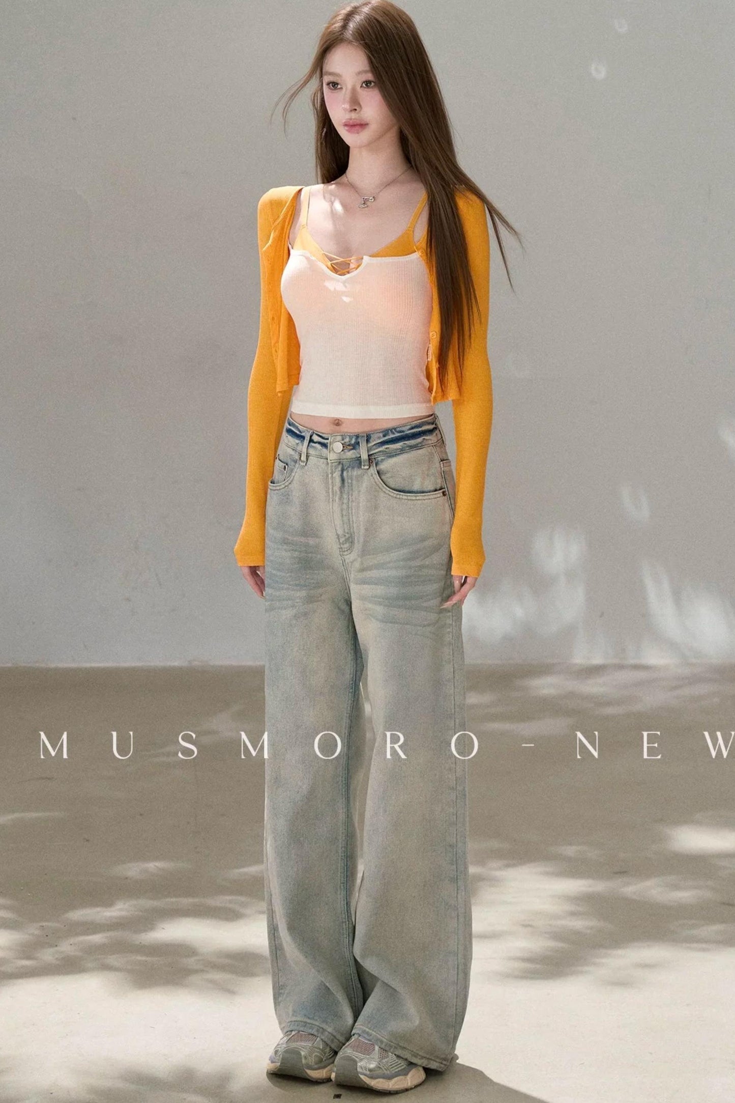 Vintage Washed Wide-Leg Jeans