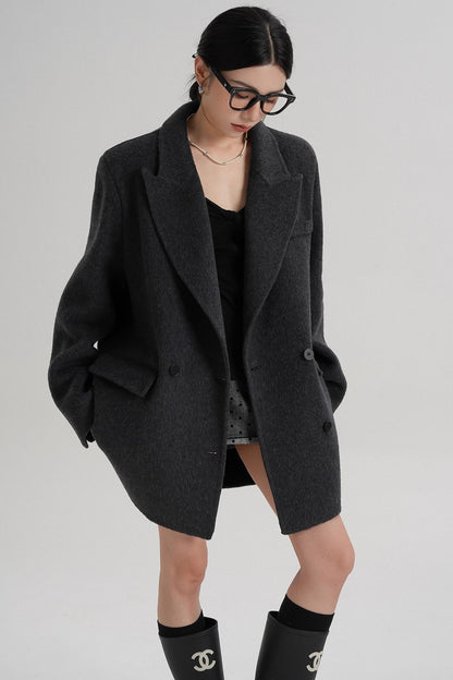 Medium-Length Temperament Wool Coat