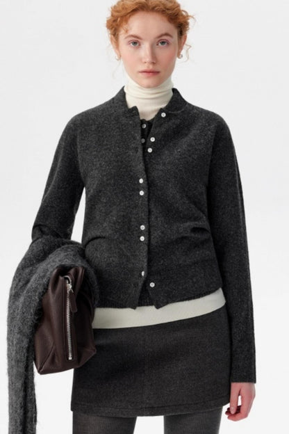 Gray Woolen A-Line Skirt