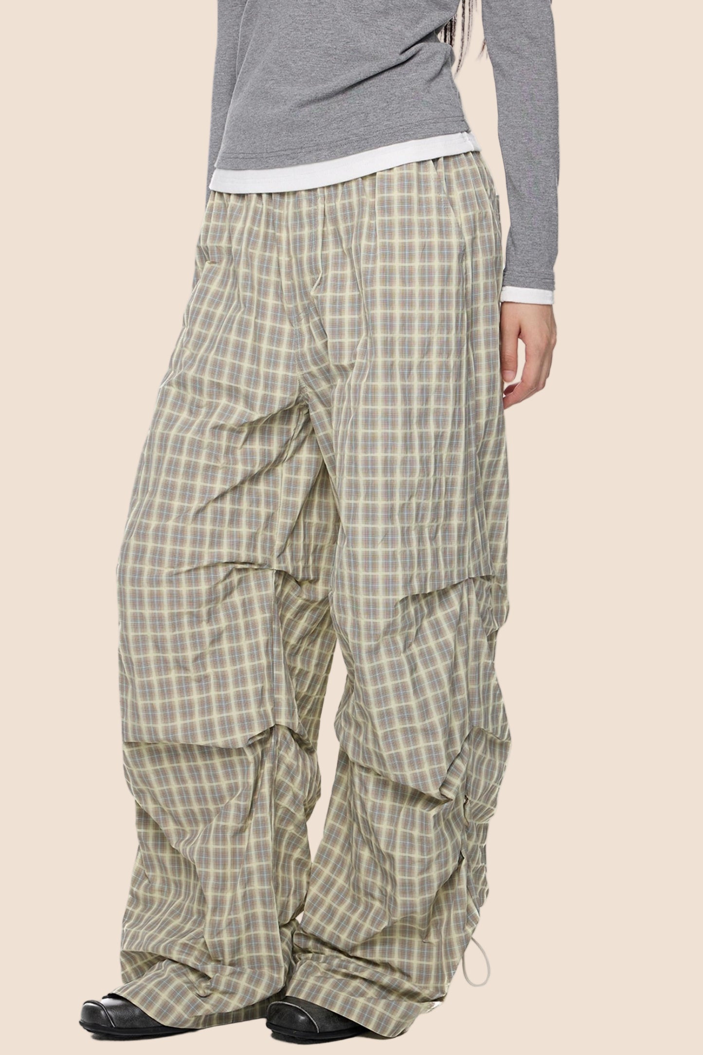 Vintage Drape Wide-Leg Pants