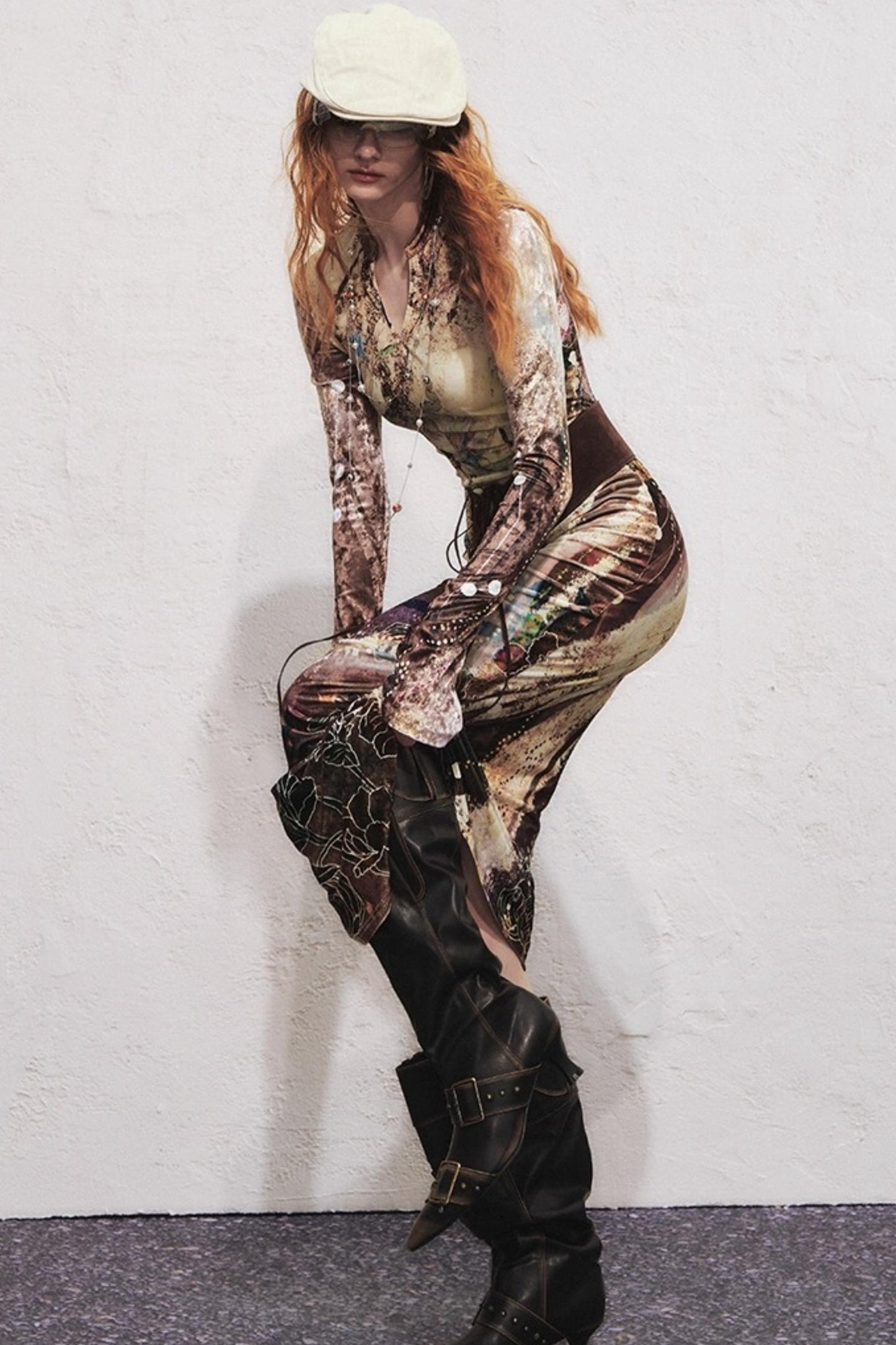 Velvet V-Neck Mermaid Dress