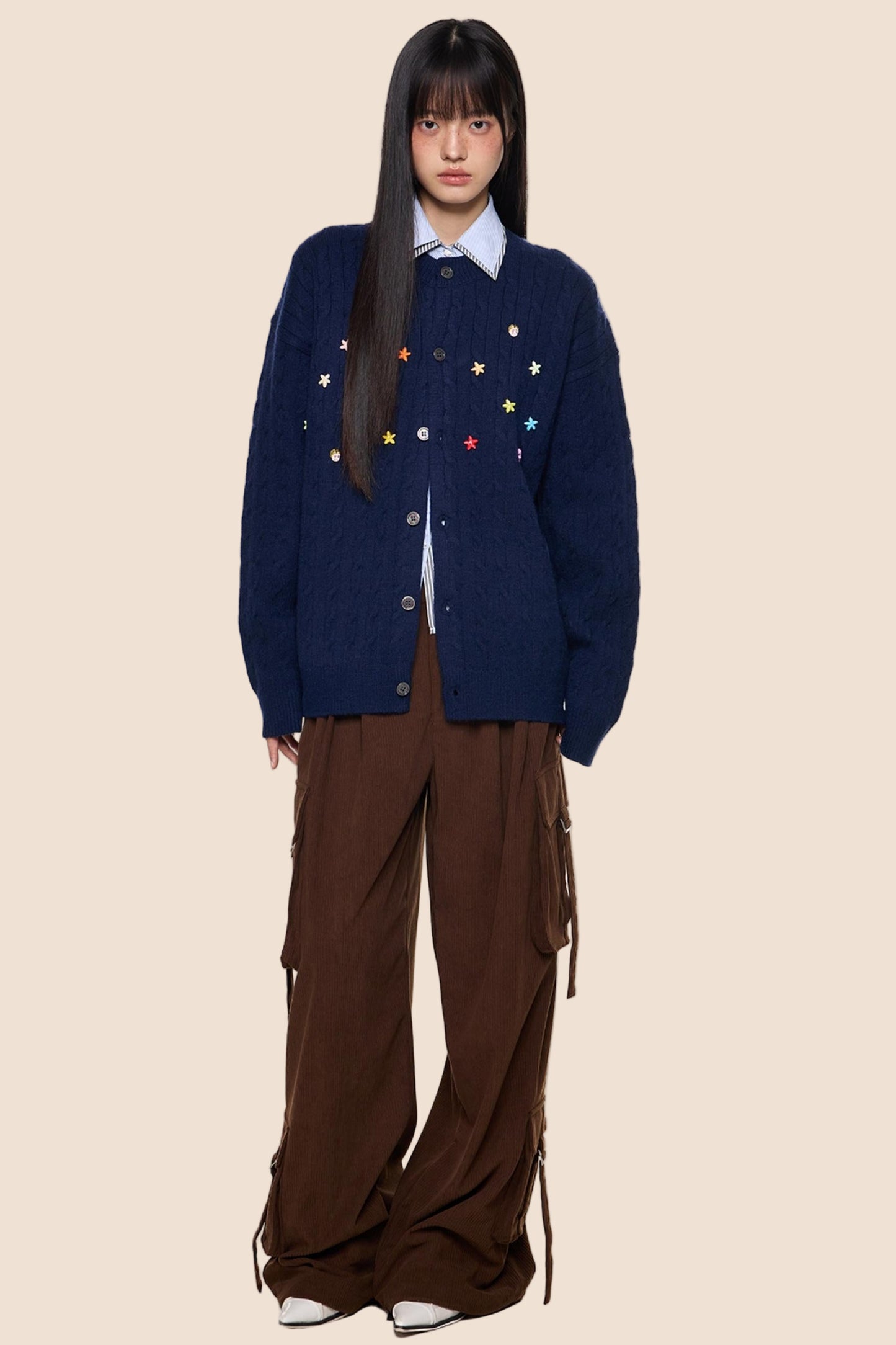 Studded Beaded Knit Cardigan