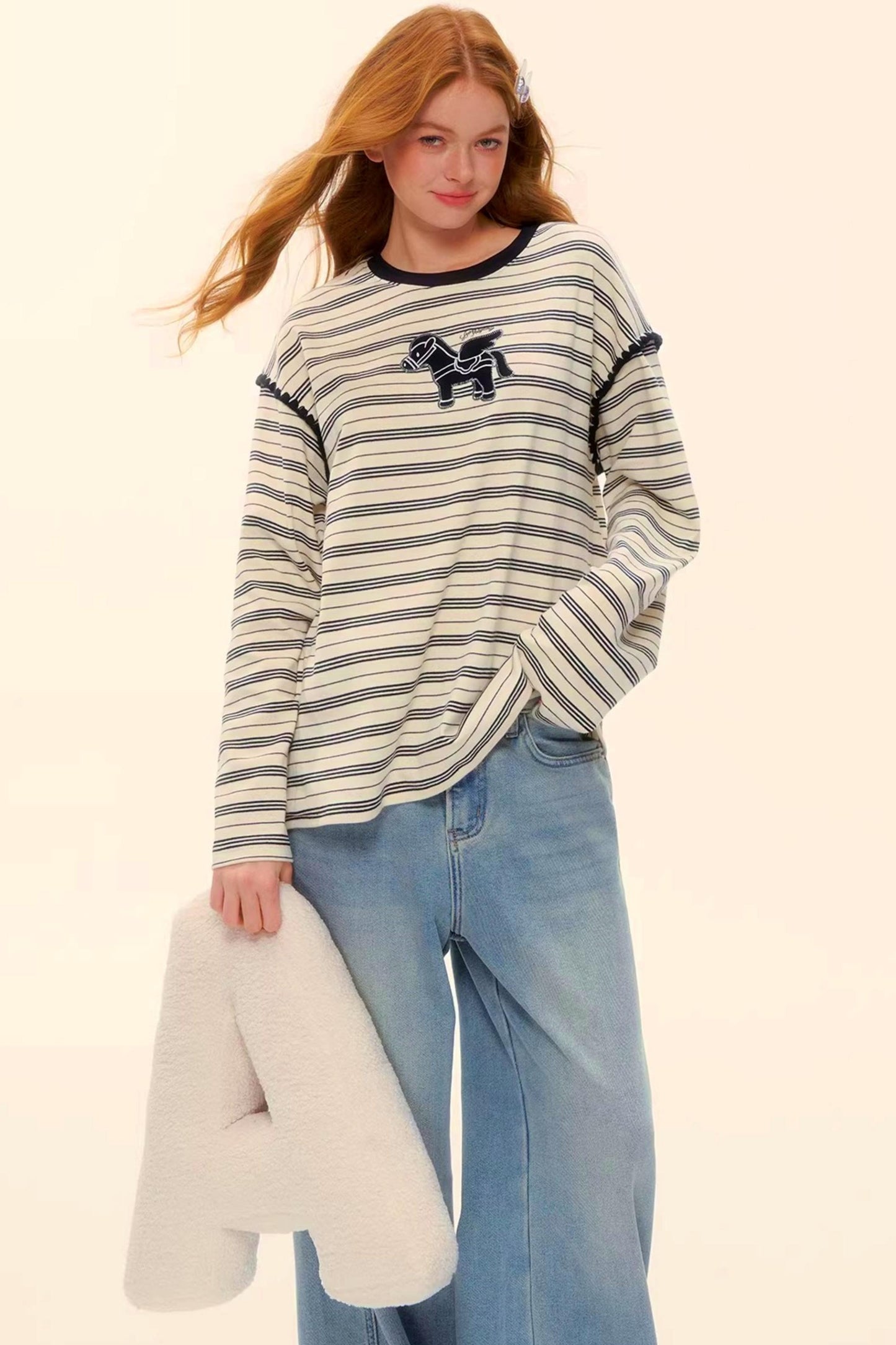 Striped Color-Block Pegasus Top