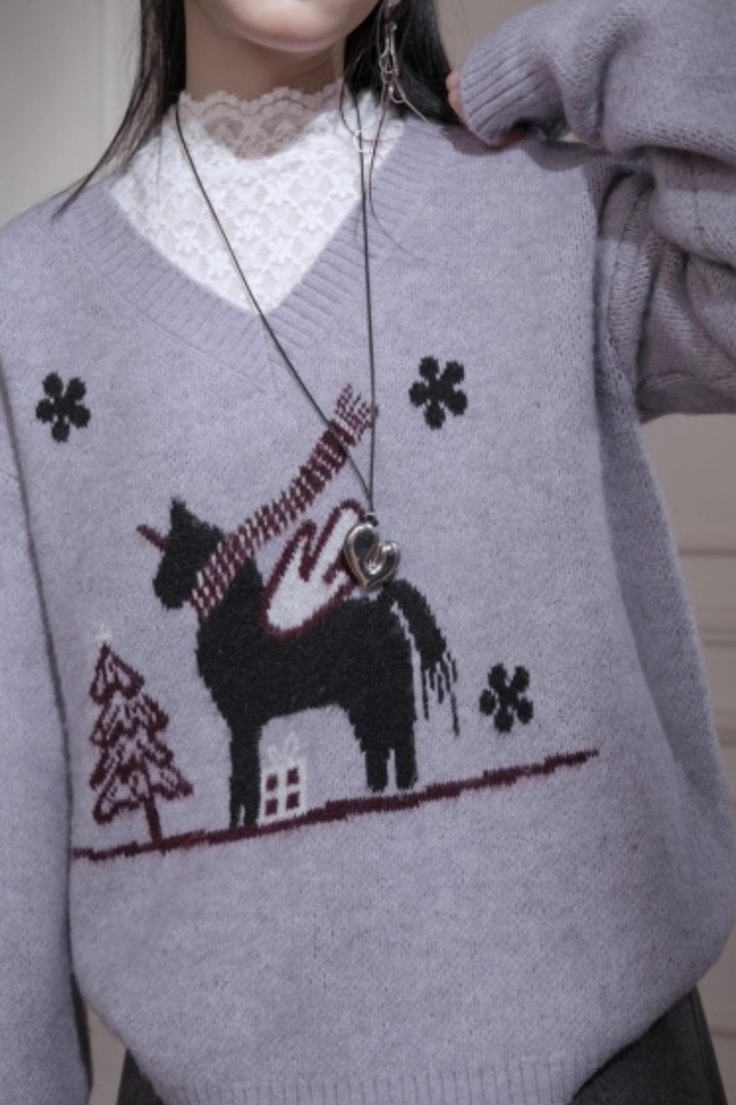 Snowy Night Wool Sweater