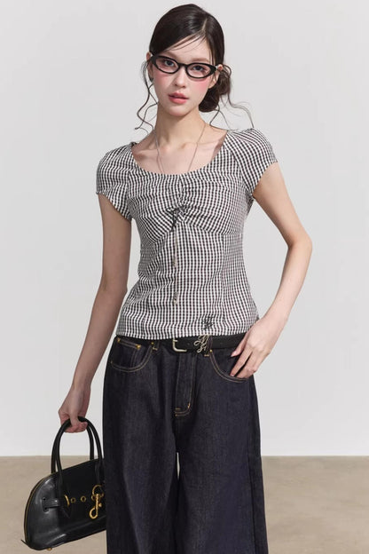 Plaid Summer Slim Top