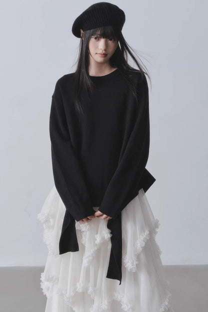 Black Irregular Sweater