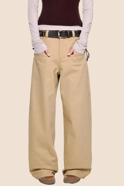 Pocket Design Retro Denim Pants